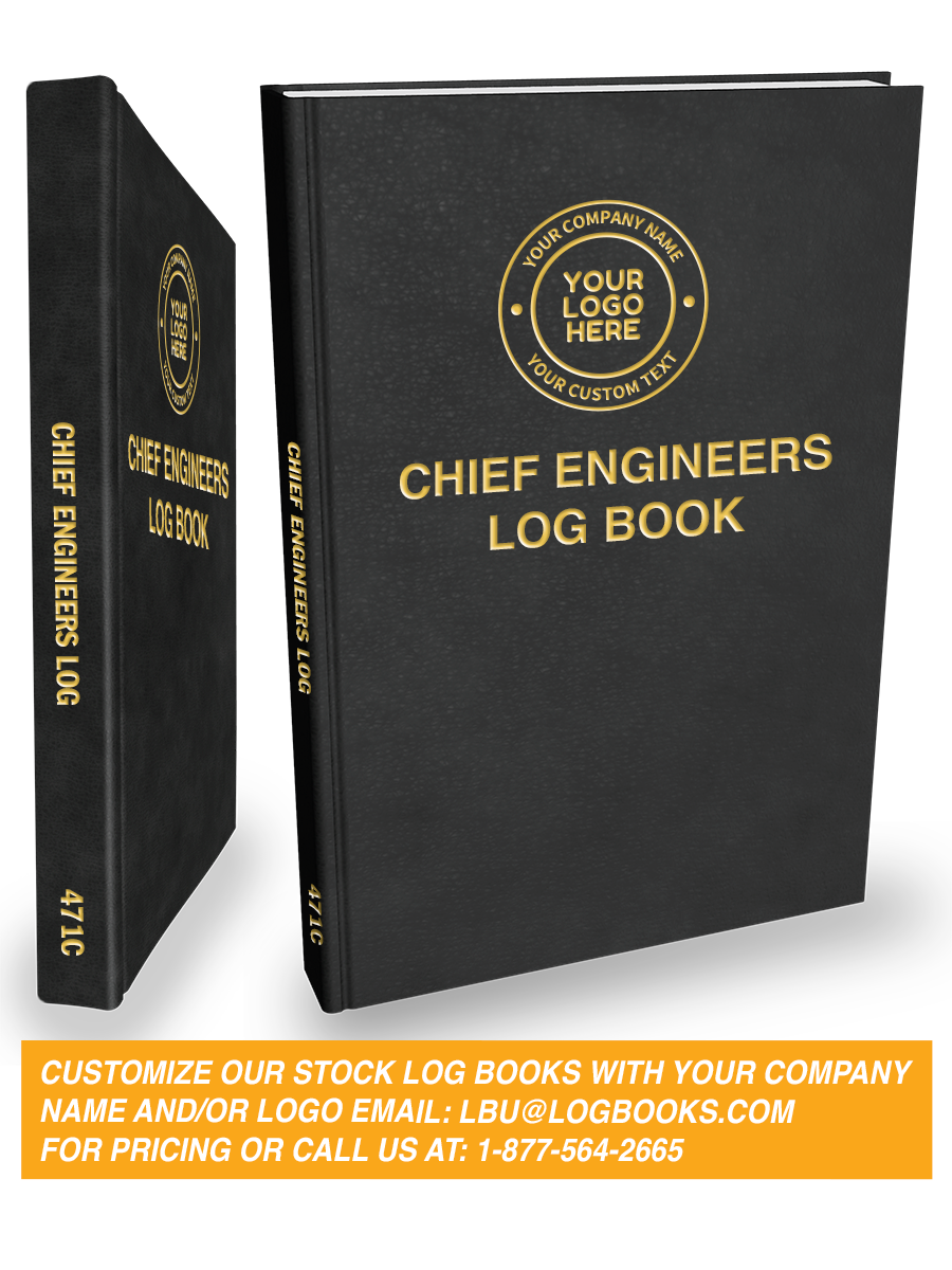 Chief Engineers (1 Shift per page) Log Book #471C Custom Cover