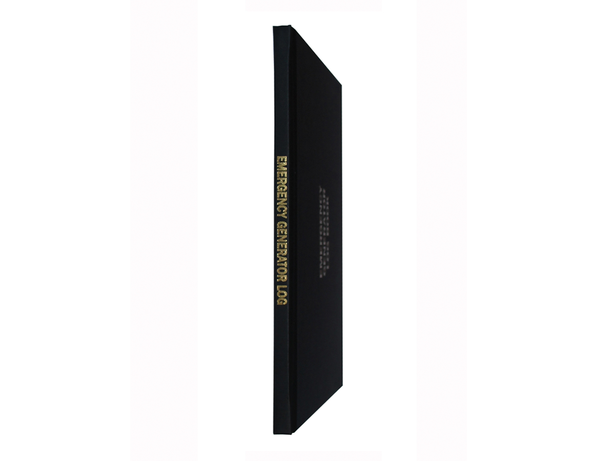 Emergency Generator Log Book #1213 Spine