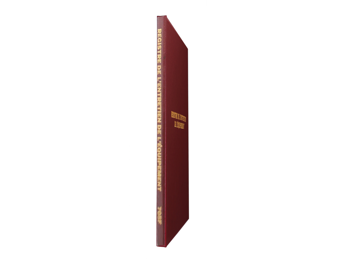 Equipment Maintenance Log Book (French) #705F Spine