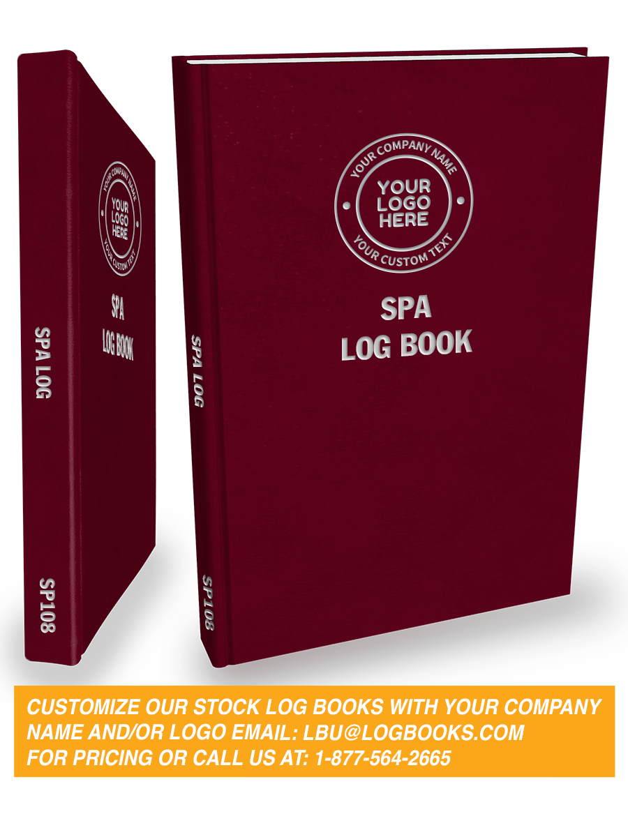 Spa Log Book #SP108 Custom Cover