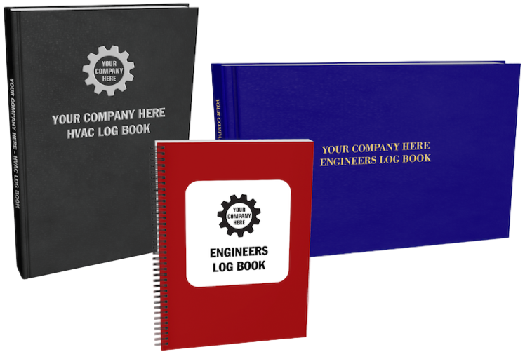 Three customizable engineering log books in different styles.