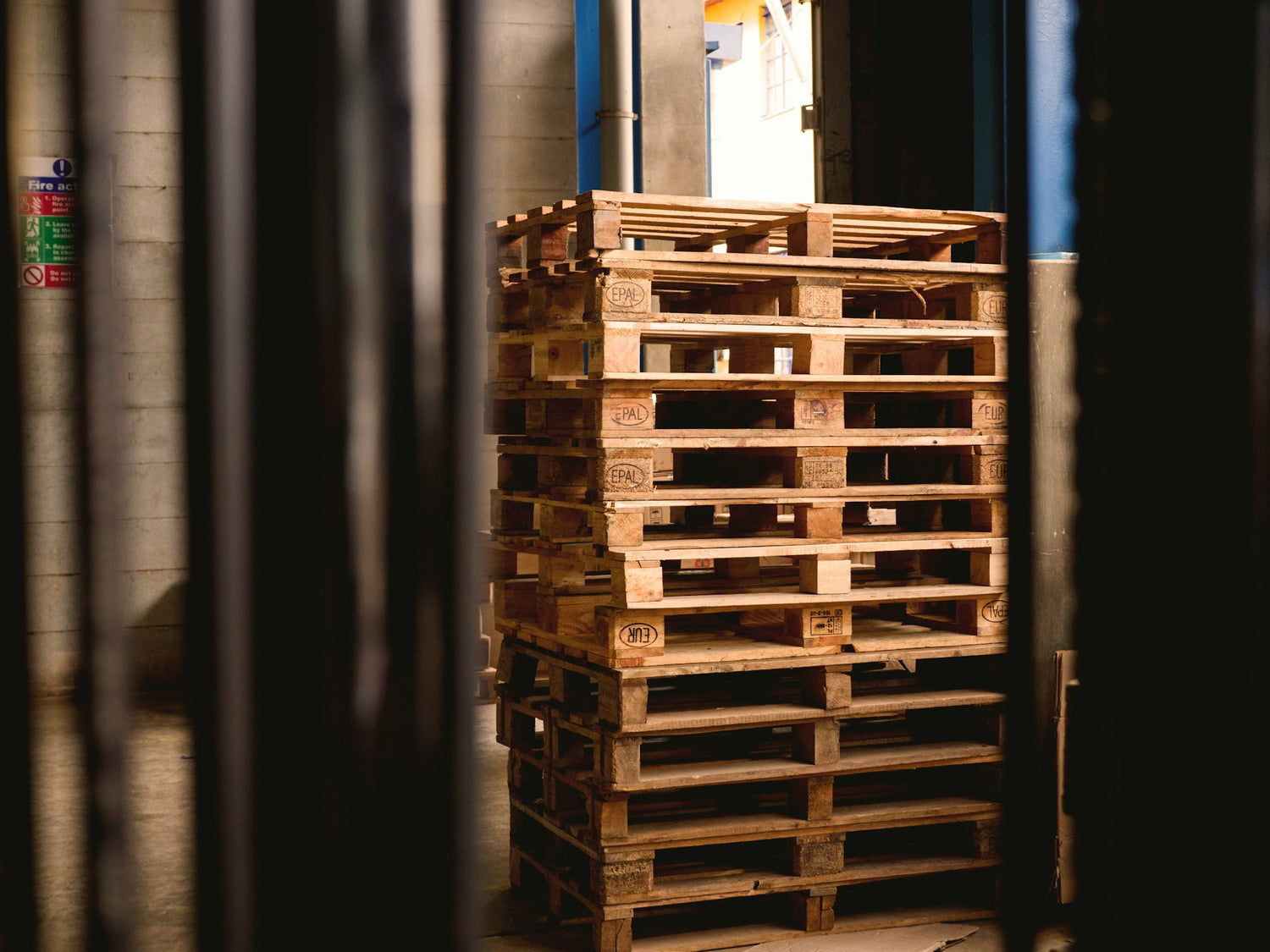 A stack of forklist crates.