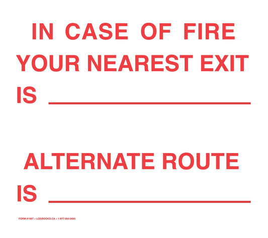 Fire (Nearest Exit/Alternate Route) - Vinyl Labels #1087