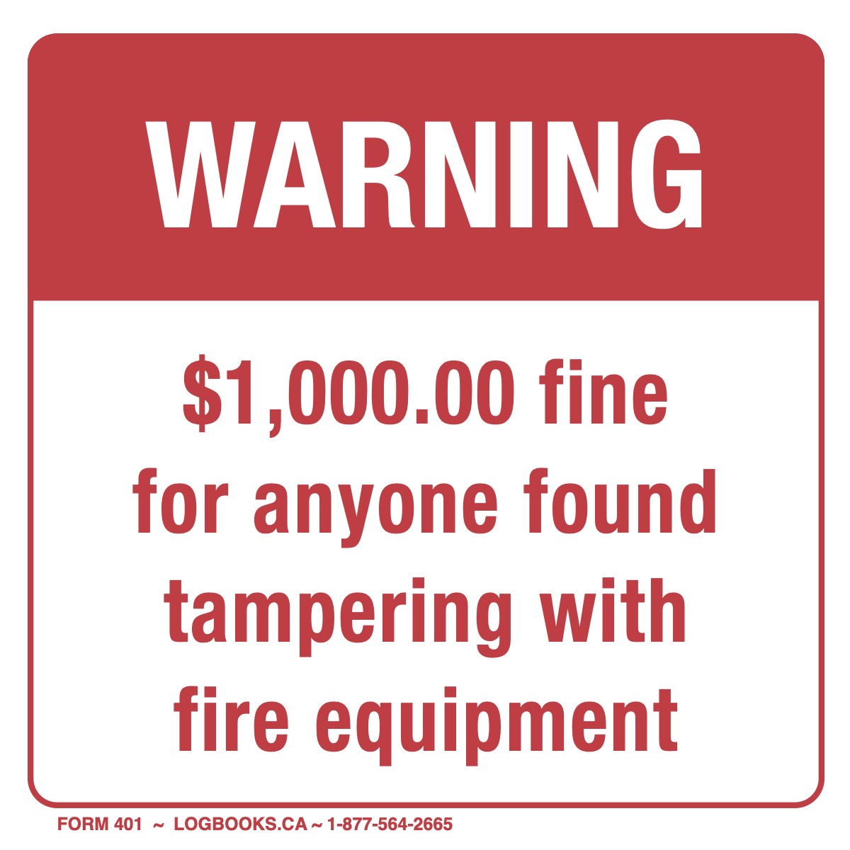 Fire Equipment Tempering (Warning) - Vinyl Labels #401