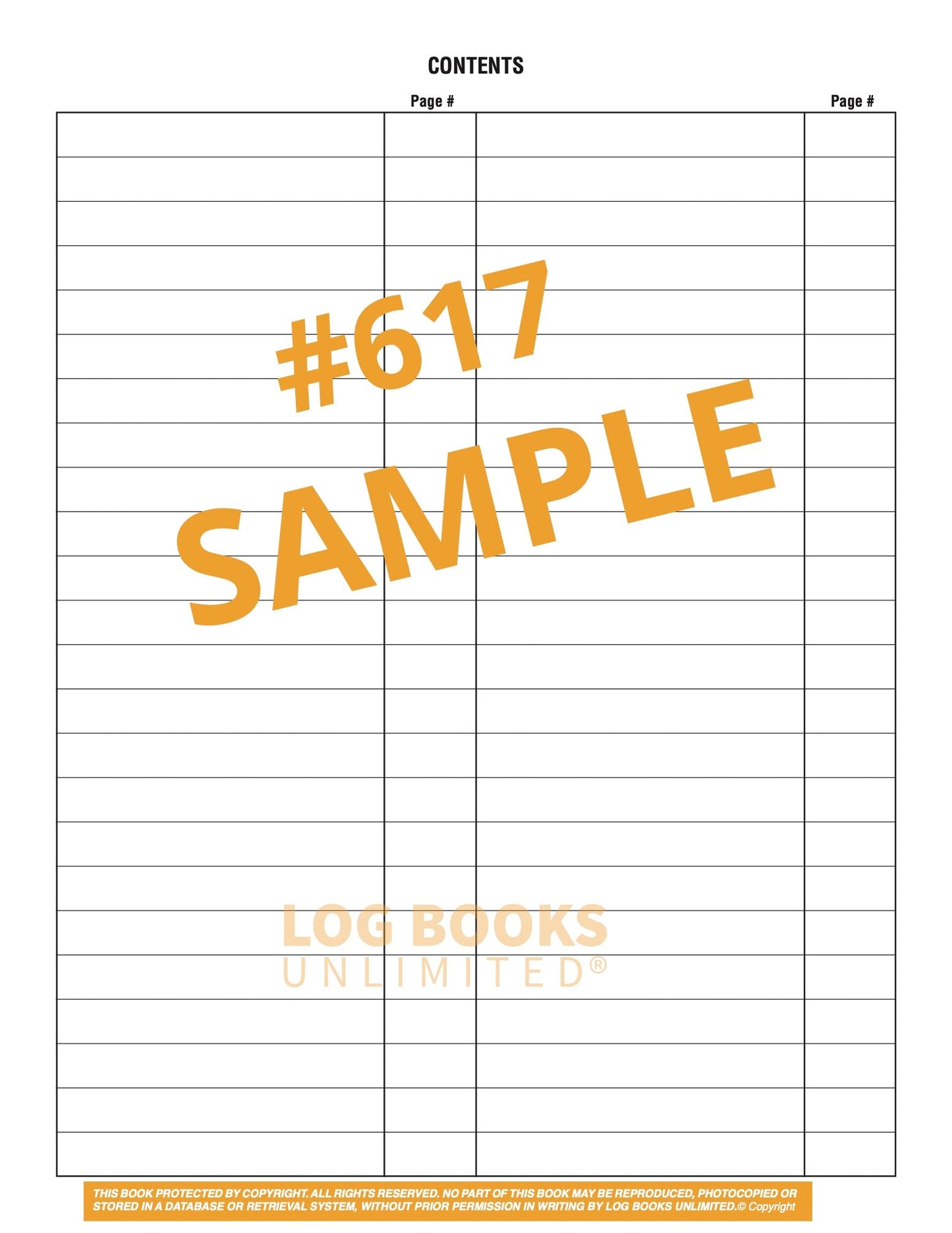 A sample page of a log book, numbered 617.