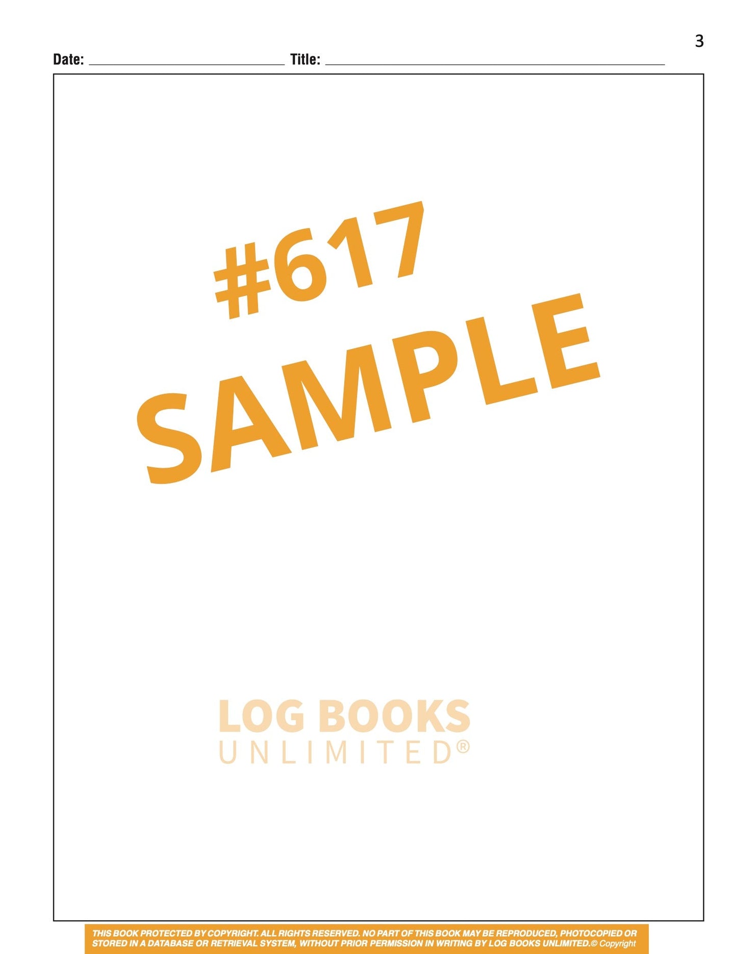 A sample page of a 617 log book.