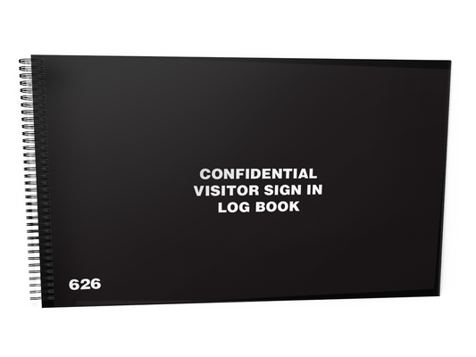 #626 Confidential Visitor Sign In Log Book, Front Cover