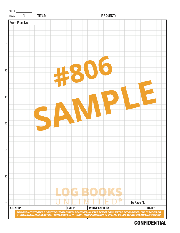 Laboratory Log Book #806 Sample Page