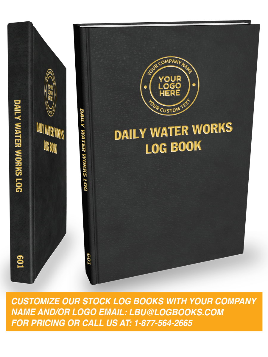 Daily Waterworks / Water Treatment Log Book #601 Custom Cover