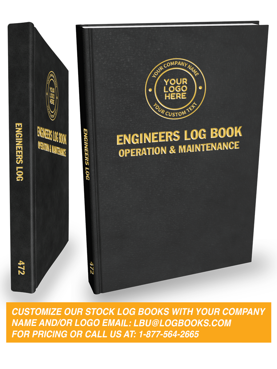 Engineers (2 Shifts per page) Log Book #472 Custom Cover