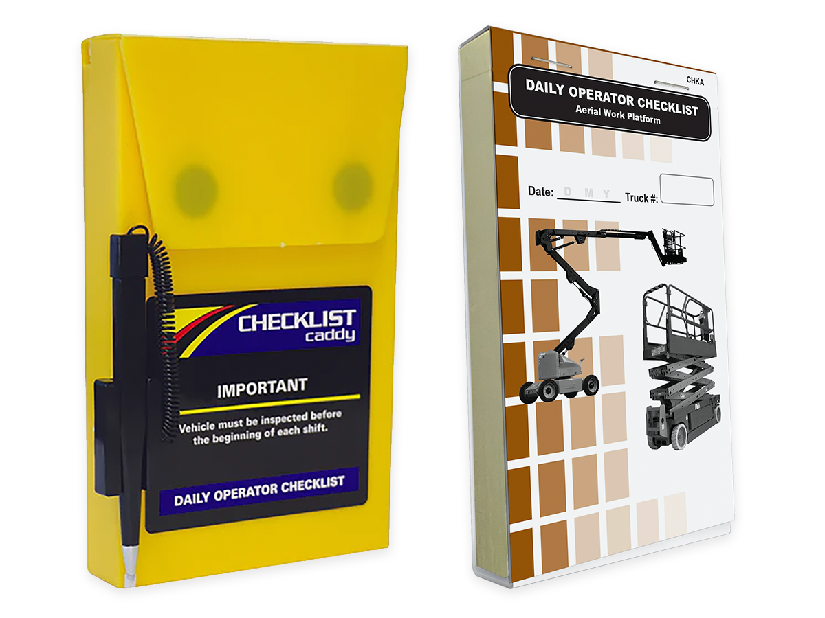 Mobile Elevated Work Platform Checklist + Plastic Caddy # SCADD(A)