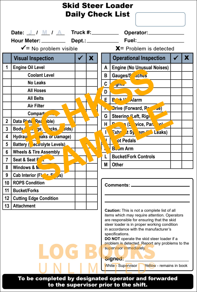 Skid Steer Loader + Checklist Caddy # SCADD(SS)