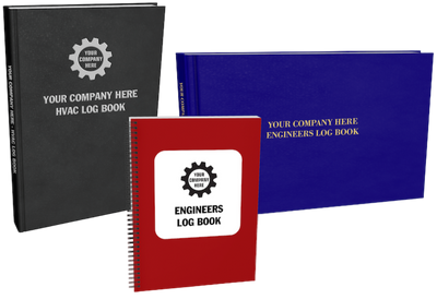 Three customizable engineering log books in different styles. 