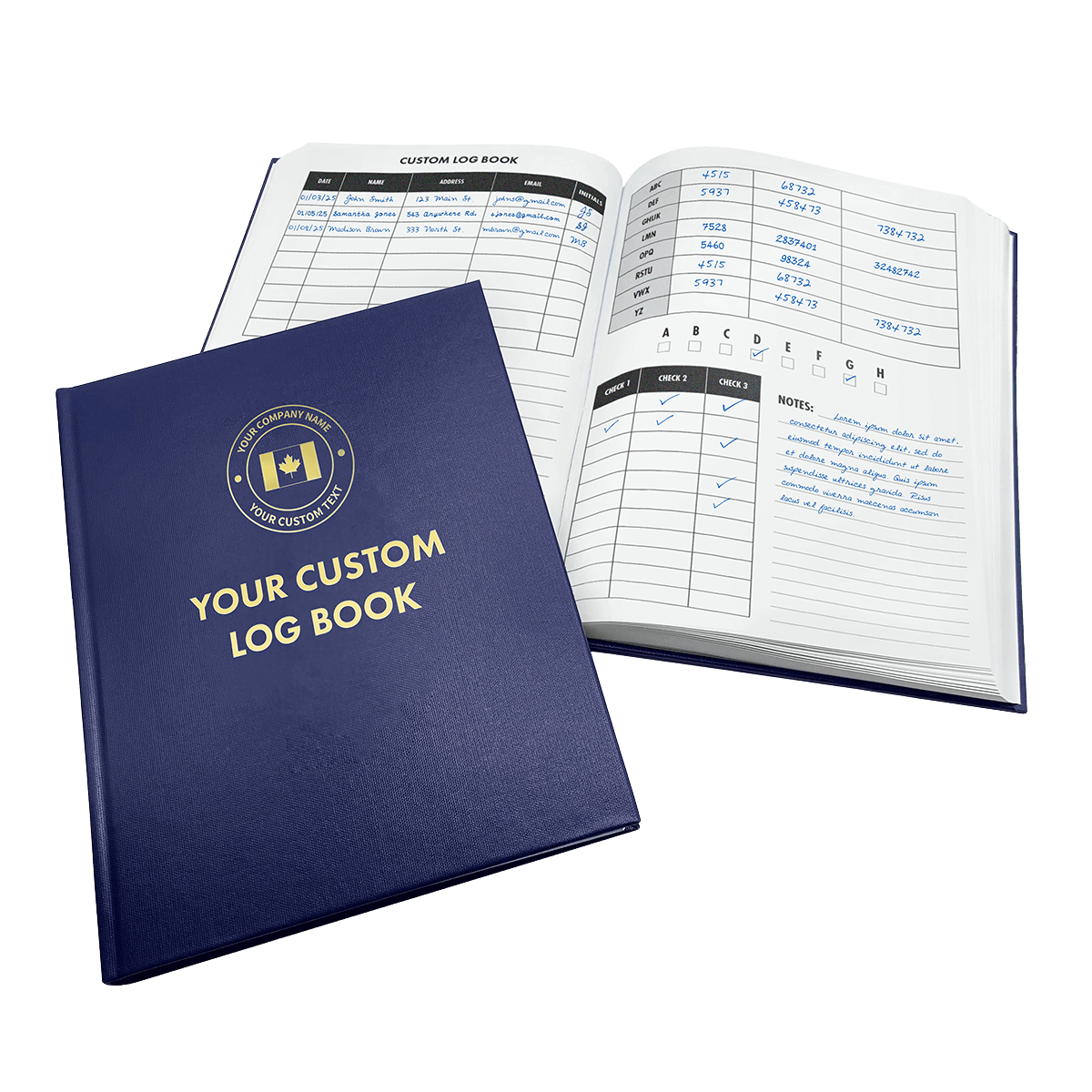 Canadian Custom Log Book - Custom Cover & Custom Inside Pages