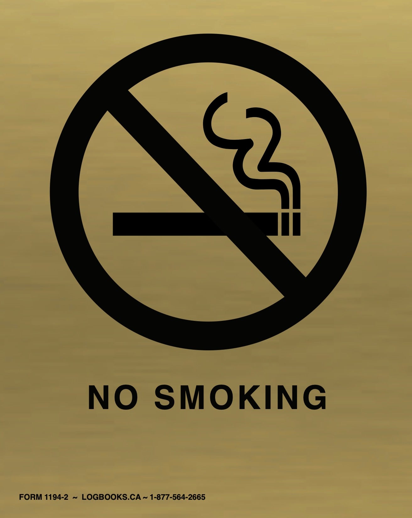 No Smoking - Aluminum (Gold/Silver) Sign #1194-2