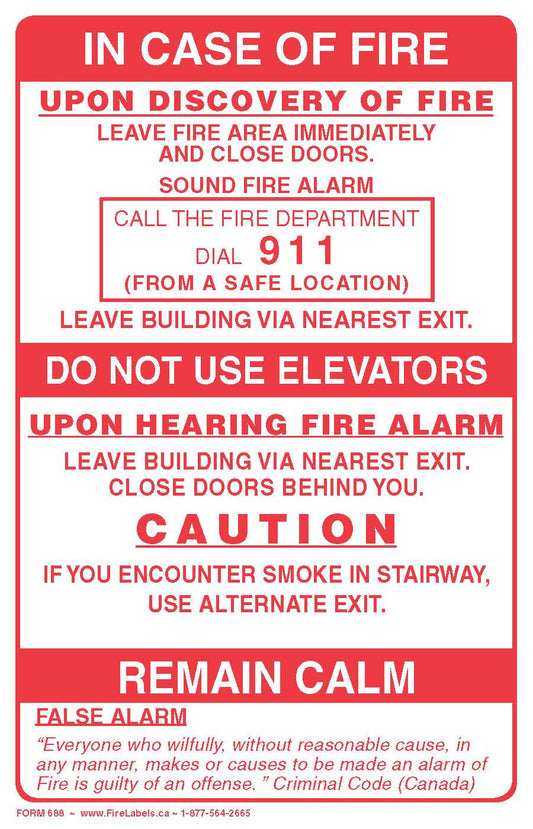 Fire Labels / Signs – Log Books Unlimited