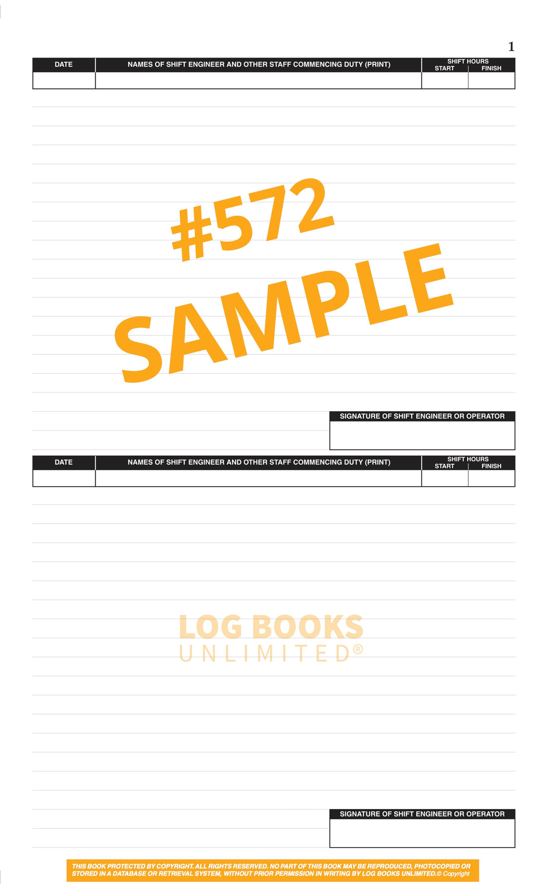 Engineers (2 Shifts per page) Log Book #572 – Log Books Unlimited