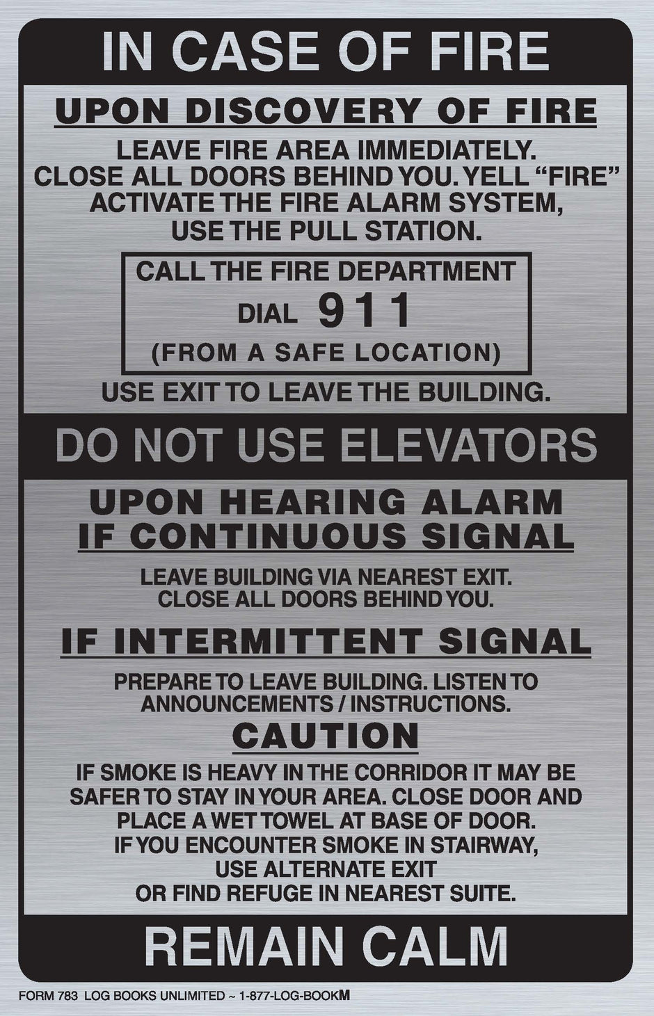 Fire Labels / Signs – Log Books Unlimited