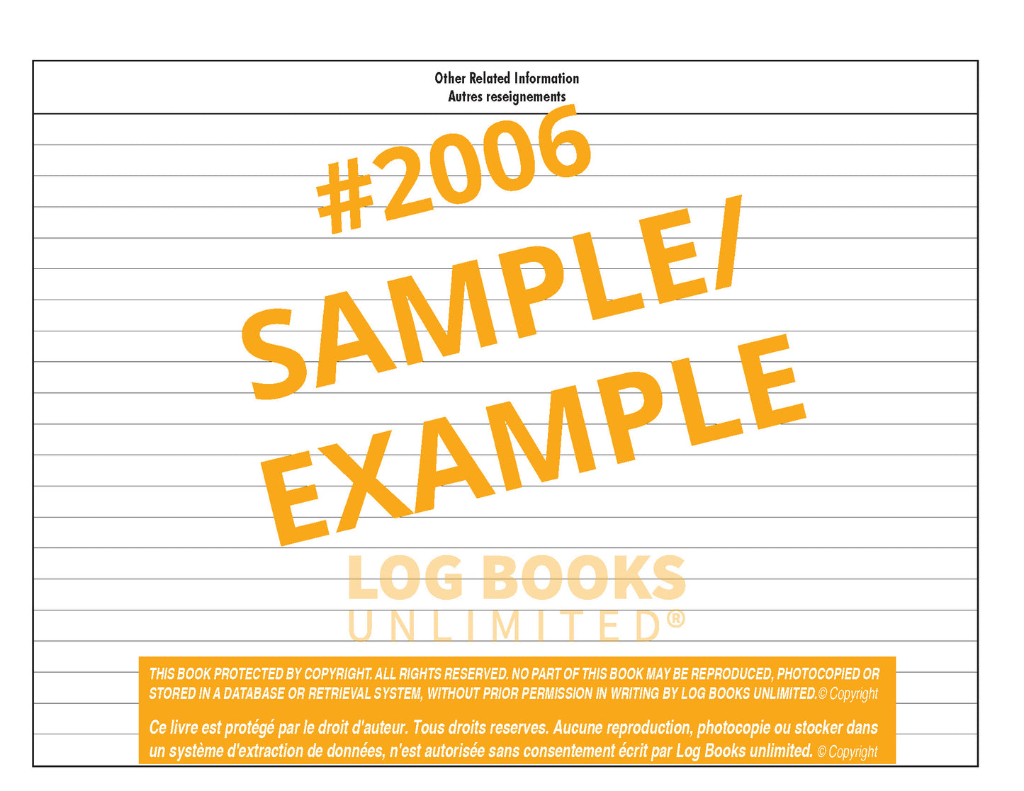 Record of Electrical Work Log Book (Bi-lingual) #2006 Sample Page 2